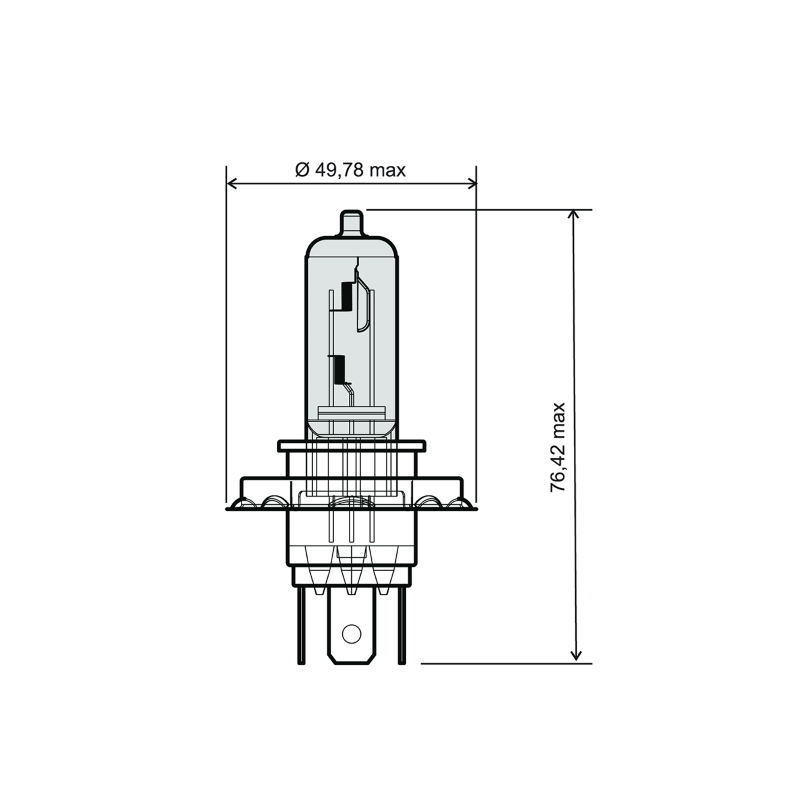 Ampoule RMS H4 12V 3535W - Blanche Ampoules RMS