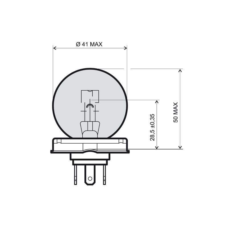 Lámpara RMS 12v 4540w p45t - Blanca Bombillas RMS