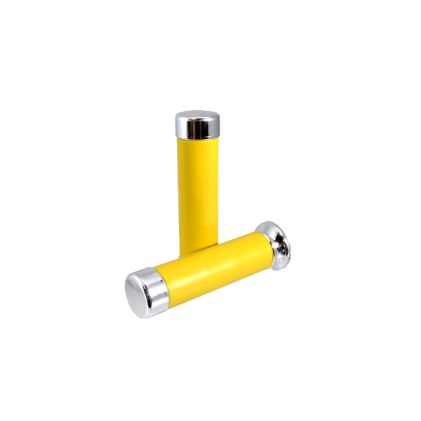 Pair of Yellow Grips with Chrome Caps RMS Classic Piaggio Vespa PX 582324 Grips Rms Classic