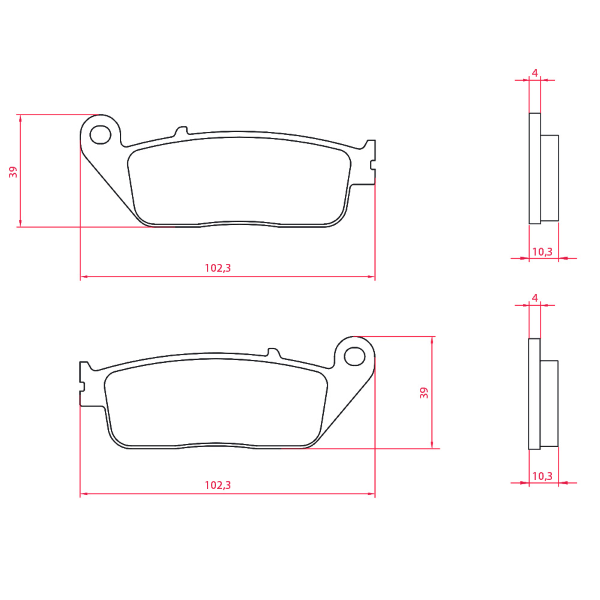 Plaquettes de frein frittées Sinter-Tech Yamaha R3 Plaquettes de frein RMS
