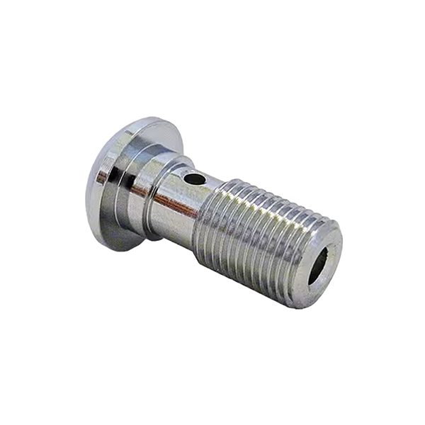 Perno banjo simple abovedado de 7/16" x 24 TPI, cromado Kit de tubos trenzados de metal Evok