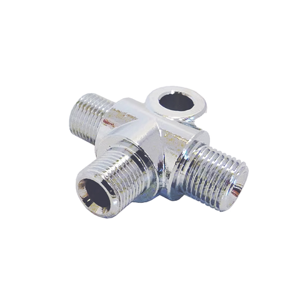 CONNETTORE A T A 3 VIE 18 BSP, CROMATO Tubi freno e minuteria Evok