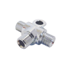 CONECTOR EN T DE 3 VÍAS BSP DE 18, CROMADO Mangueras de freno y piezas pequeñas Evok
