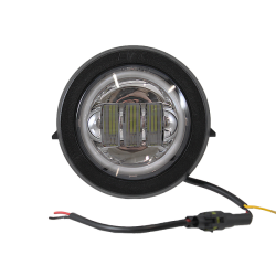Phare avant complet Iron led EVOK Fond Chromé Piaggio Vespa Pk 50-125cc SXl Phares Evok