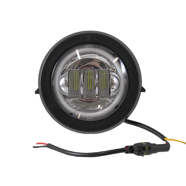 Phare avant complet Iron LED EVOK à fond chromé pour Piaggio Vespa Pk 50-125cc S/XL Fanali Evok