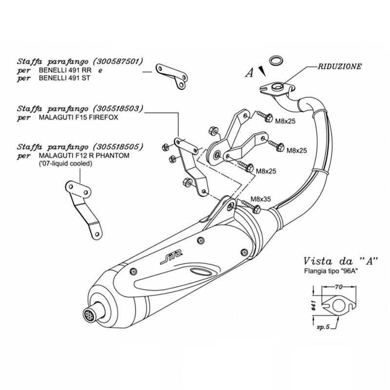 Marmitta Sitoyamaha Aerox 50 97-99 per YAMAHA Aerox 50 97-99 e altri modelli Sistemas de escape SITO