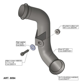 RACCORDO ELIMINA CAT. KTMDUKE 790 18-20- DUKE 890 20-23 Duke 890 20-23