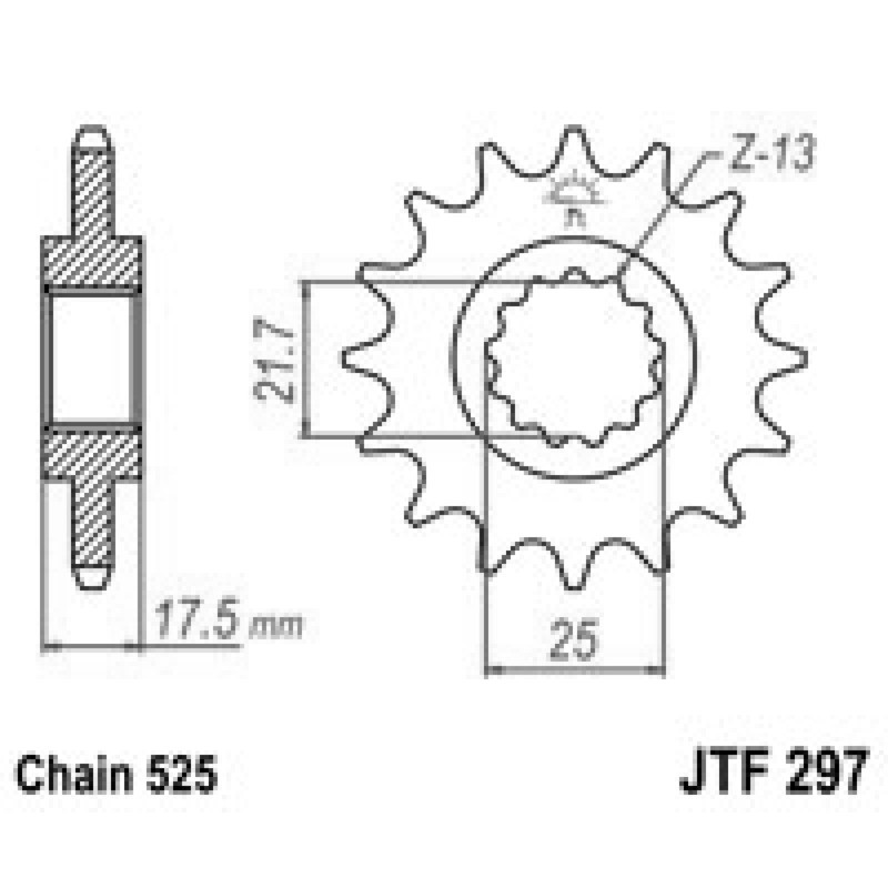 Front Sprocket Jt 297 z14 Sprockets JT