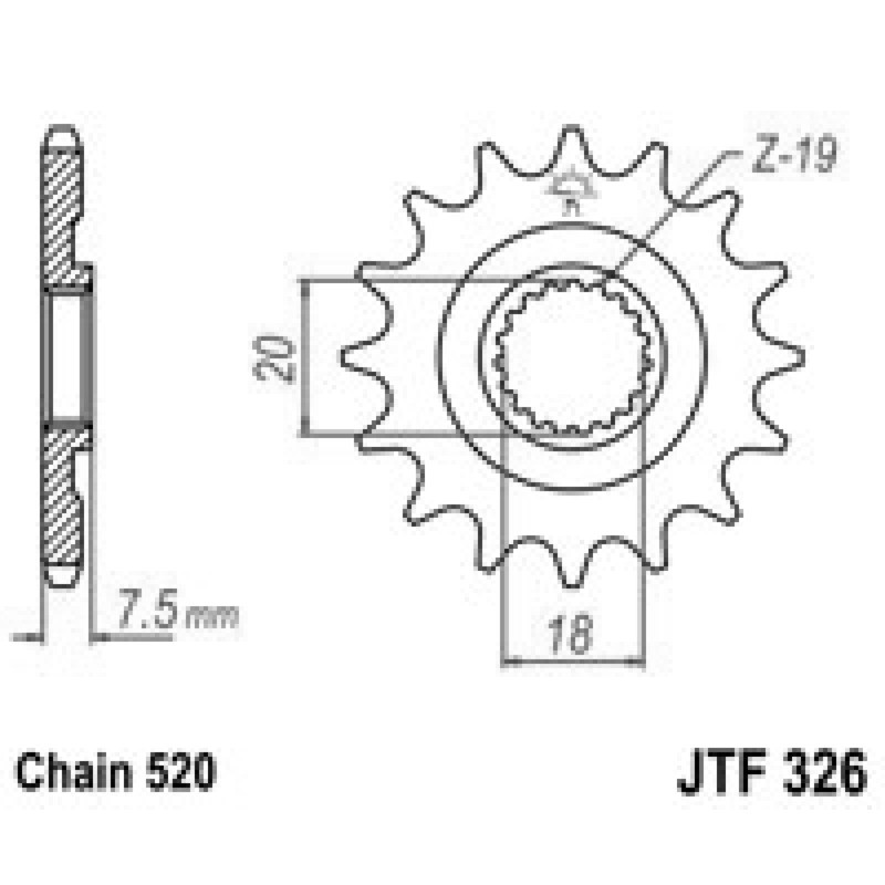 Front Sprocket Jt 326 z12 for HONDA CR125 RV 97 Sprockets JT