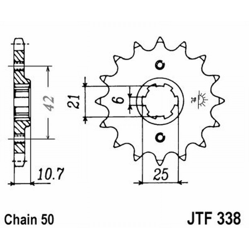 Pignone Jt 338 z16 per HONDA 650 CB 79-82 e altri modelli Piñones JT