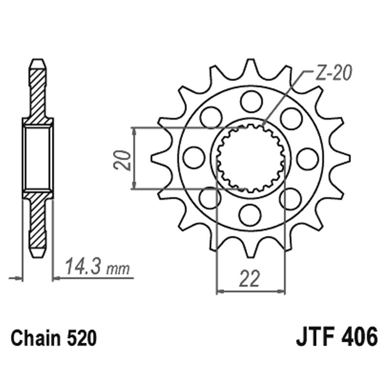 Front Sprocket Jt 406 z15 Sprockets JT