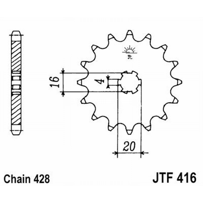 Front Sprocket Jt 416 z15 Sprockets JT
