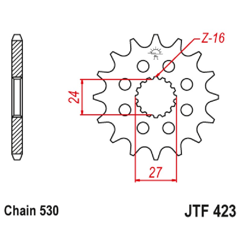 Front Sprocket Jt 423 z16 Sprockets JT