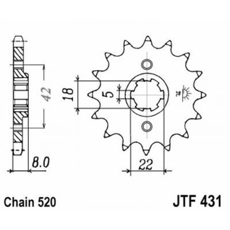 Front Sprocket Jt 431 z14 Sprockets JT