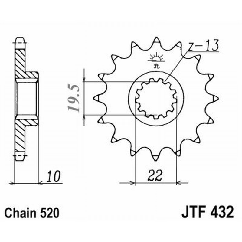 Front Sprocket Jt 432 z13 Sprockets JT