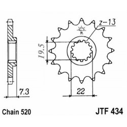 Front Sprocket Jt 434 z16 for SUZUKI DR 400 80-83 Sprockets JT
