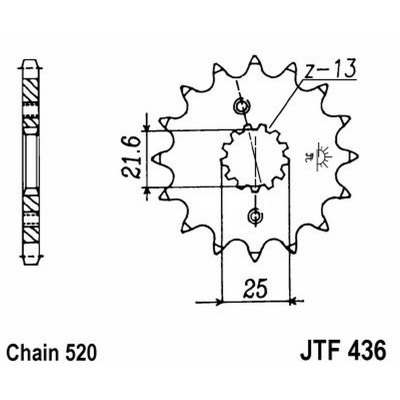 Front Sprocket Jt 436 z16 Sprockets JT