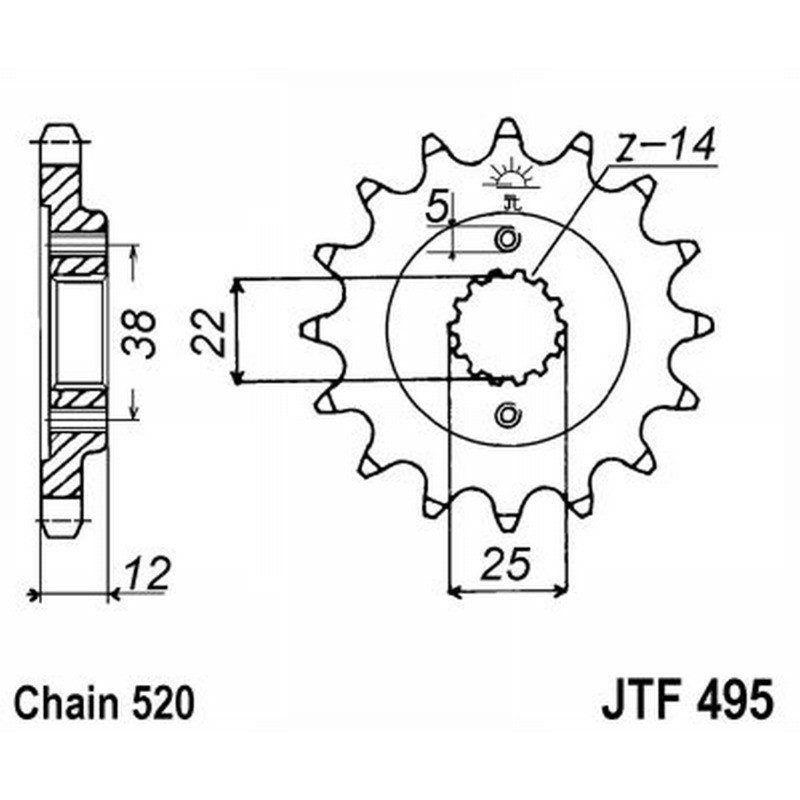 Front Sprocket Jt 495 z15 Sprockets JT