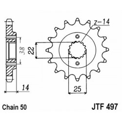 Front Sprocket Jt 497 z15 for DUCATI F1 750 87-88 Sprockets JT