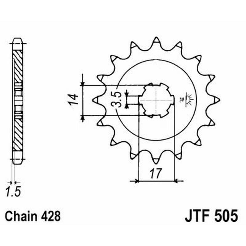 Front Sprocket Jt 505 z14 for KAWASAKI KZR 1 00 Sprockets JT