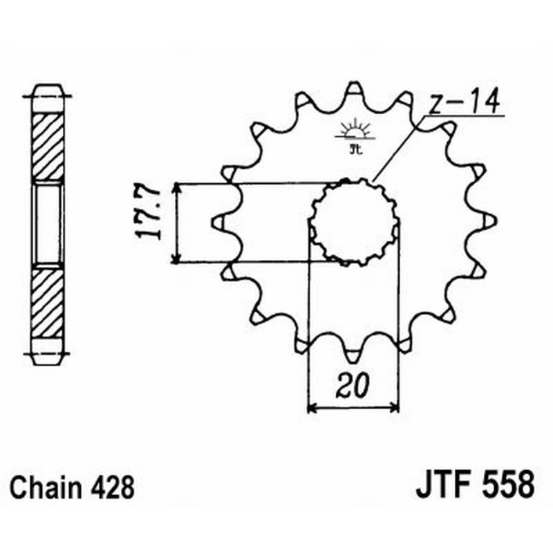 Front Sprocket Jt 558 z16 Sprockets JT