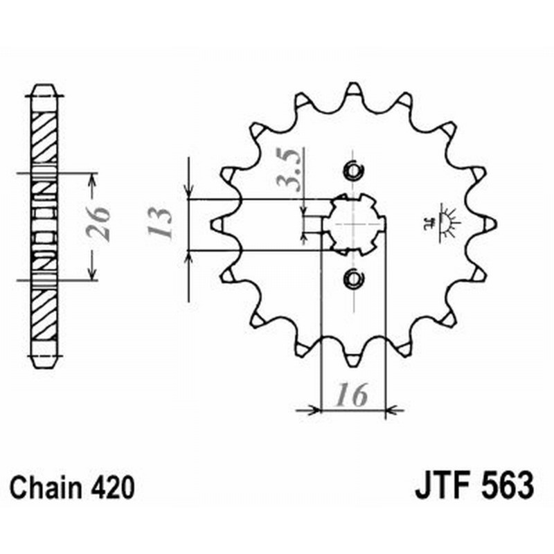 Front Sprocket Jt 563 z16 Sprockets JT