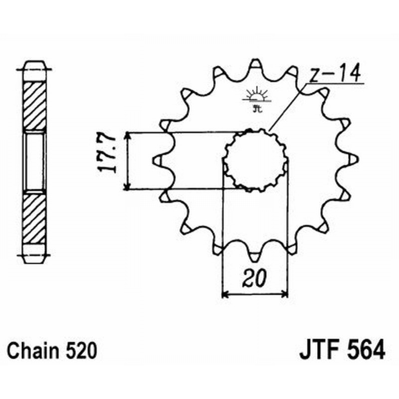 Front Sprocket Jt 564 z15 for YAMAHA WR 125 98 Sprockets JT