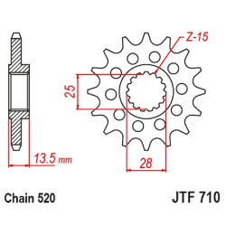 Front Sprocket Jt 710 z16 for APRILIA Tuono 660 Factory 22- and other model Sprockets JT