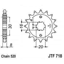 Front Sprocket Jt 718 z12 for HUSQVARNA CR 125 90-94 and other model Sprockets JT