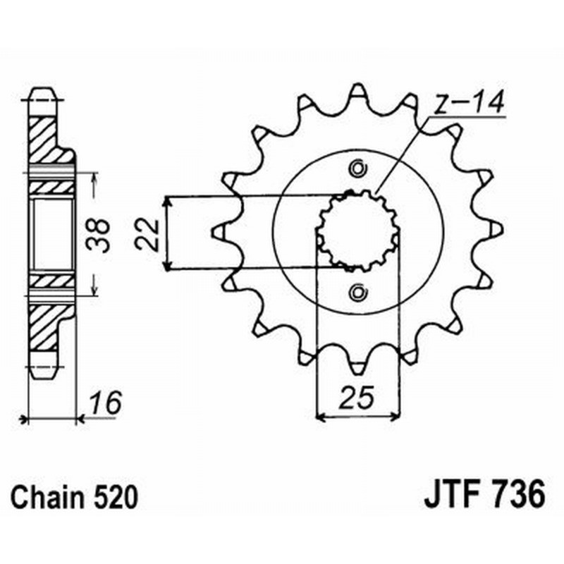 Front Sprocket Jt 736 z15 Sprockets JT