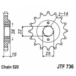 Front Sprocket Jt 736 z15 Sprockets JT