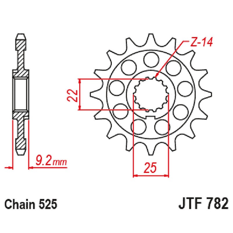 Pignone Jt 782 z16 per BENELLI Leoncino 800 22- e altri modelli Pignons JT