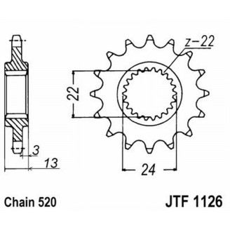Front Sprocket Jt 1126 z16 Sprockets JT