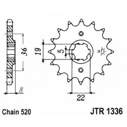 Front Sprocket Jt 1336 z14 Sprockets JT