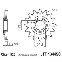 Front Sprocket Jt 1344 z13 Sc for HONDA CRF250R 18- Sprockets JT