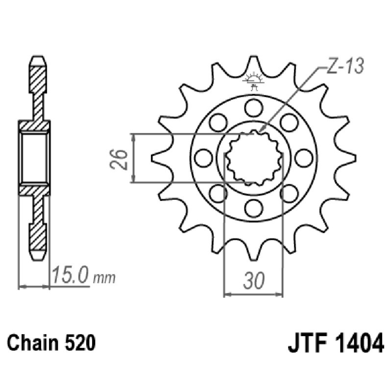 Front Sprocket Jt 1404 z16 for BMW S1000RR 09- and other model Sprockets JT