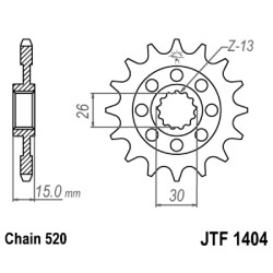 Pignone Jt 1404 z17 per BMW S1000RR 09- e altri modelli
