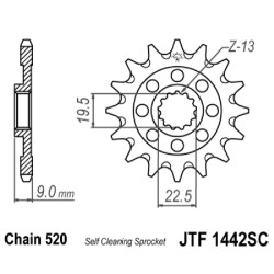 Pignone Jt 1442 z13 Sc per SUZUKI RM-Z 250 13-