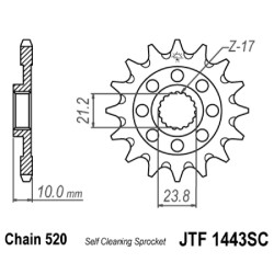 Front Sprocket Jt 1443 z14 Sc for SUZUKI RM-Z 450 13- Sprockets JT