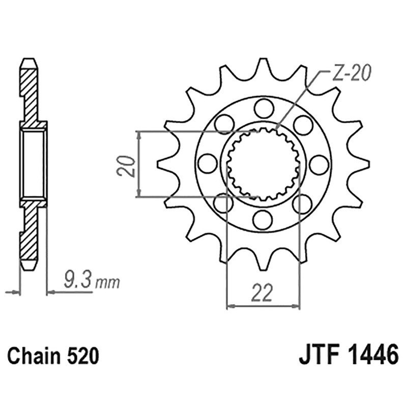 Front Sprocket Jt 1446 z13 for KAWASAKI KX 250 06-12 Sprockets JT