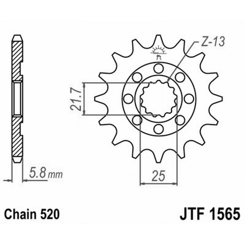 Pignone Jt 1565 z13 Sc per KAWASAKI KX 450E/F 06- Pignoni JT