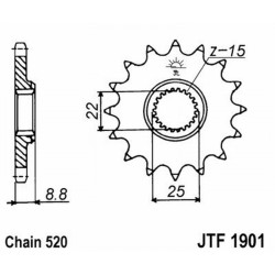 Pignone Jt 1901 z14 Sc per KTM EXC 125 Enduro 00-16 e altri modelli