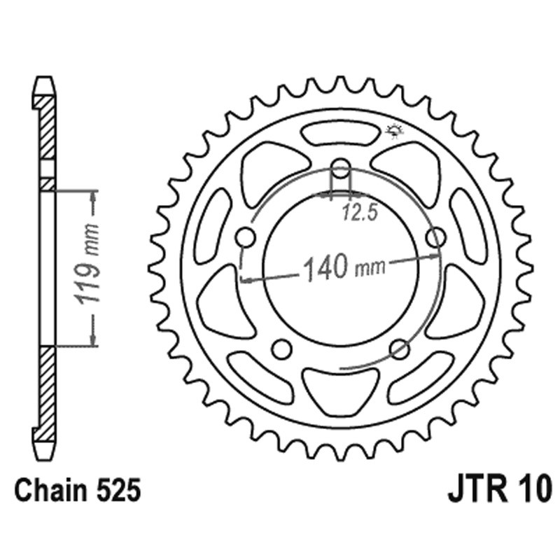 Rear Sprocket Jt 10 z45 for BMW S1000RR 19- Sprockets JT