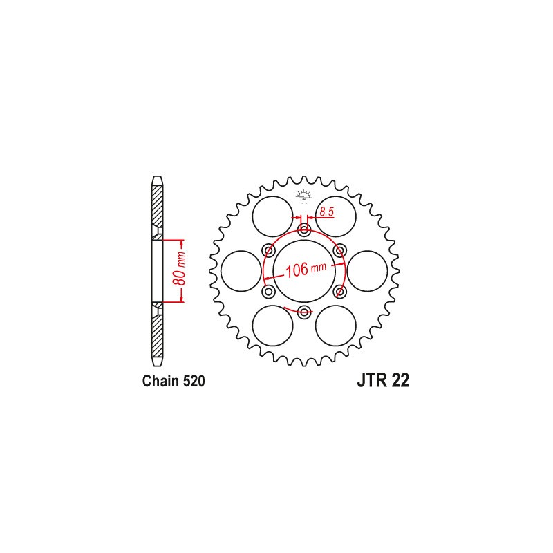 Rear Sprocket Jt 22 z42 for APRILIA RX 125 95-02 Sprockets JT