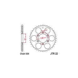 Rear Sprocket Jt 22 z42 for APRILIA RX 125 95-02 Sprockets JT