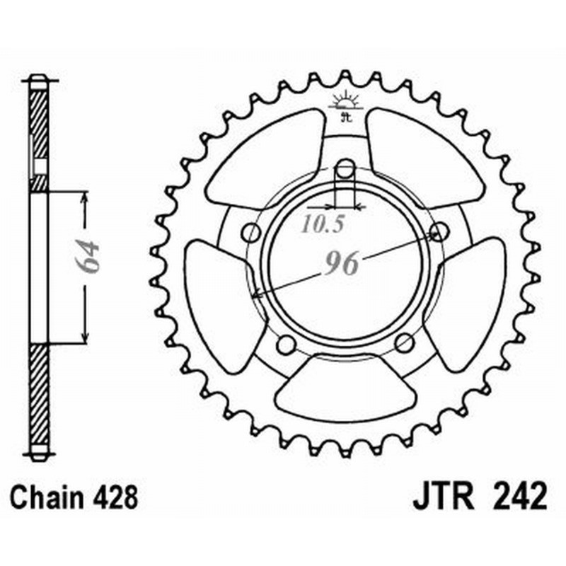 Rear Sprocket Jt 242 z53 for HONDA XL R 125 82-87 Sprockets JT
