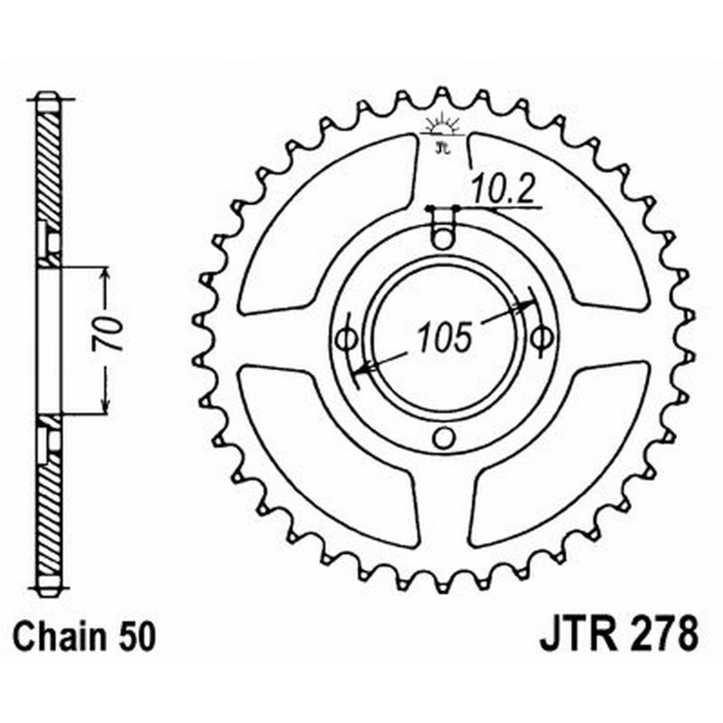 Corona Jt 278 z34 per HONDA CB 360 78 Corone JT