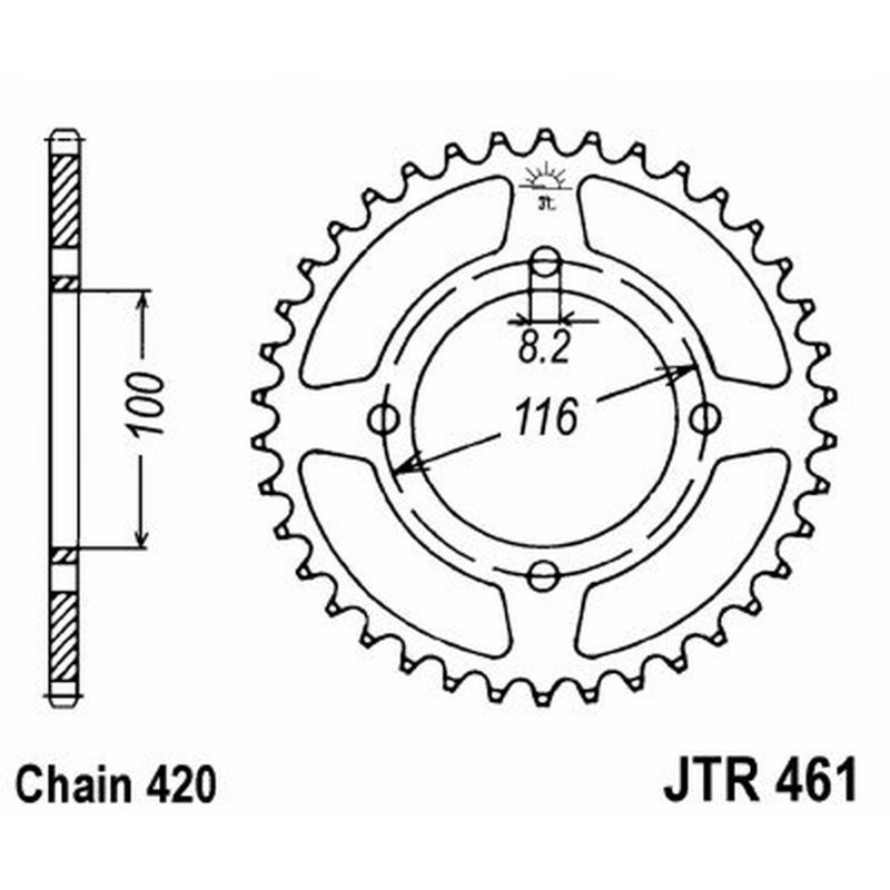 Rear Sprocket Jt 461 z51 for KAWASAKI KX 80 98-00 Sprockets JT