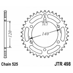Rear Sprocket Jt 498 z46 Sprockets JT