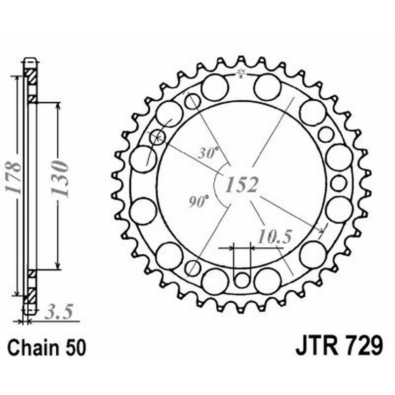 Rear Sprocket Jt 729 z46 Sprockets JT